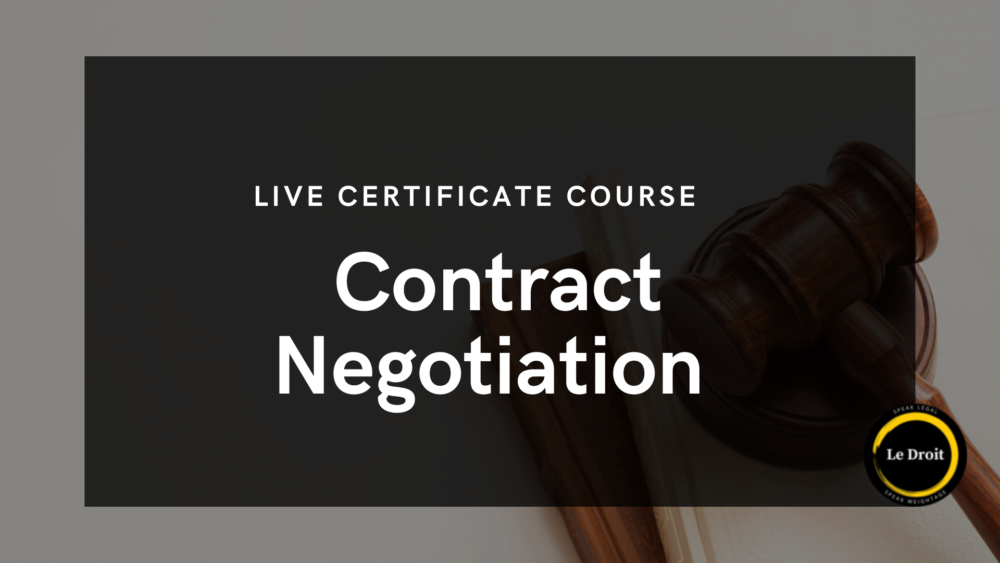Contract Negotiation-Live Certificate course